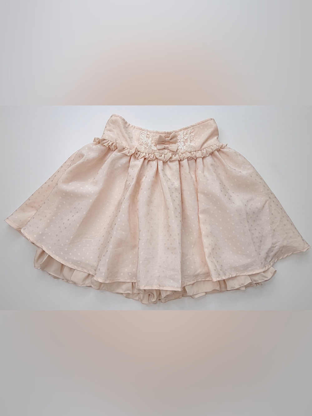 Liz Lisa Kawaii Lucky Bag Skirt Peach sz 0 Sukapan Bow Ruffle Dots